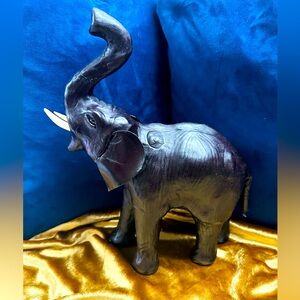 Beautiful Elephant Decor with Leather Material